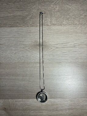 Sterling Silver Coin Pendant Necklace - Silver
